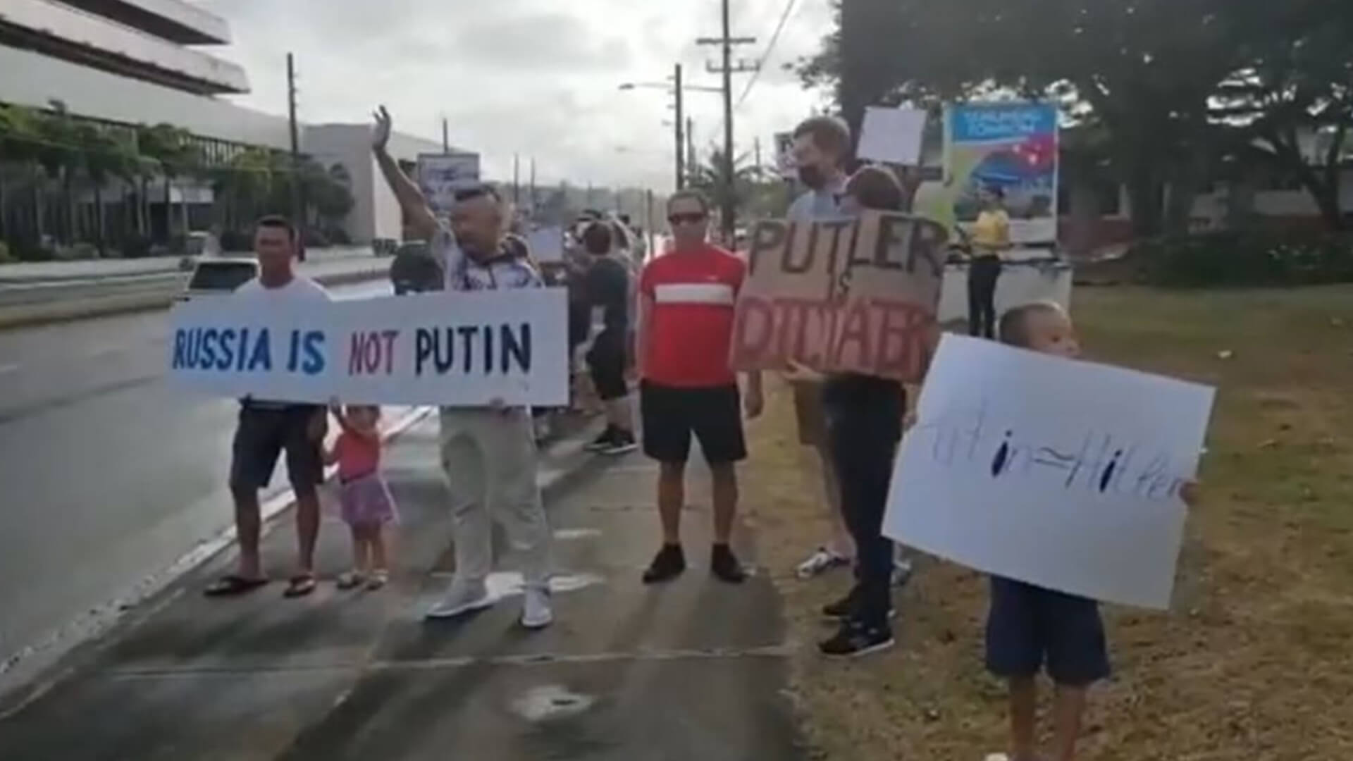 Russians on Guam protest conflict in Ukraine, demand peace