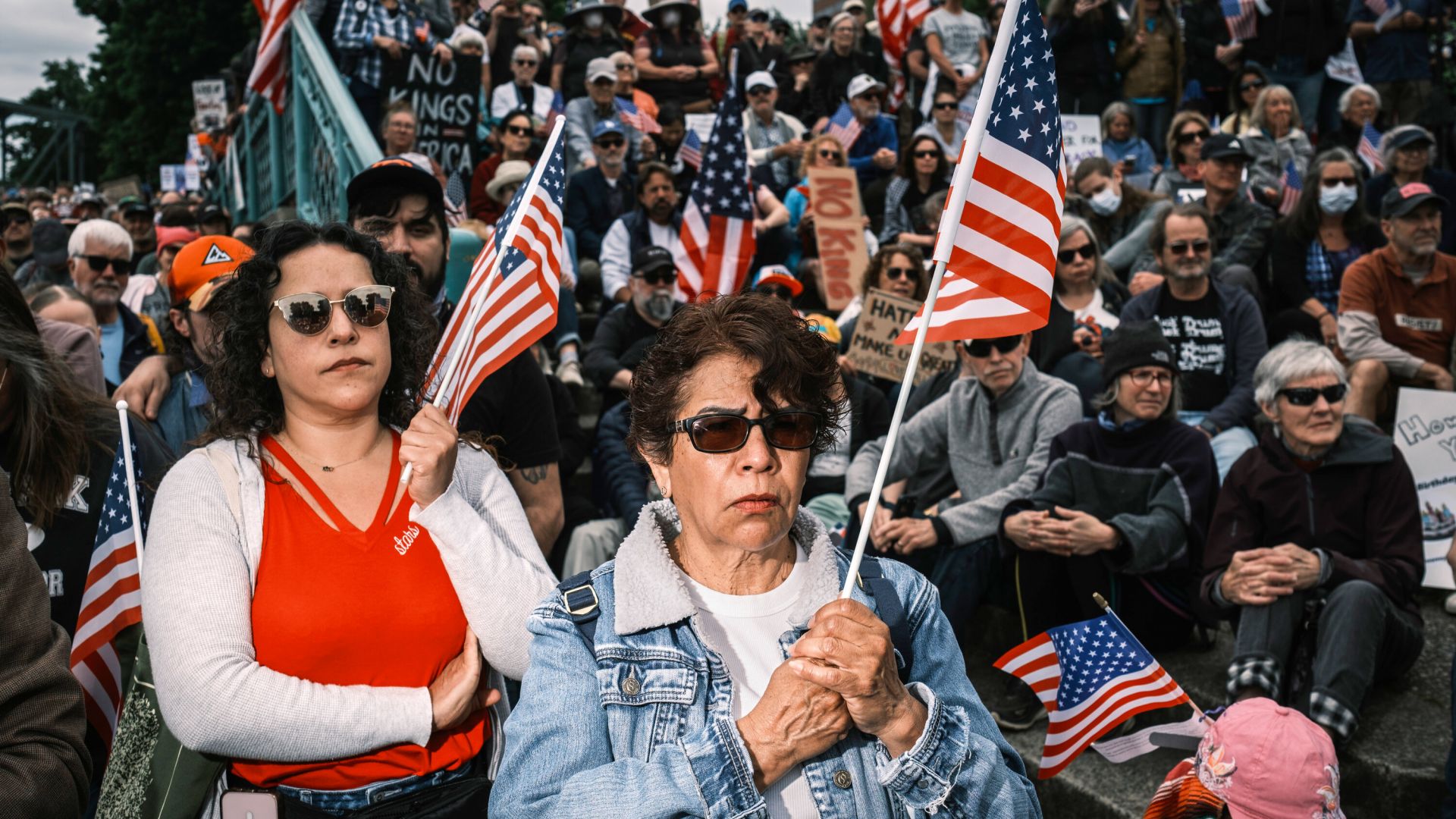 As Trump Celebrates Army’s Founding, His Critics Take to the Streets